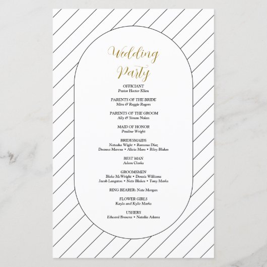 Programme de mariage de calligraphie de script lié (Dos)