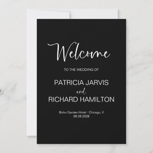 Programme de mariage de calligraphie moderne simpl (Devant)
