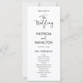 Programme de mariage de calligraphie moderne simpl (Devant)