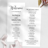 Programme de mariage de calligraphie moderne simpl