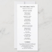 Programme de mariage de calligraphie moderne simpl (Dos)