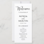 Programme de mariage de calligraphie moderne simpl (Devant)