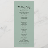 Programme de mariage de calligraphie tropicale ver (Dos)