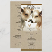 Programme de mariage de campagne marron crème d'am (Devant / Derrière)