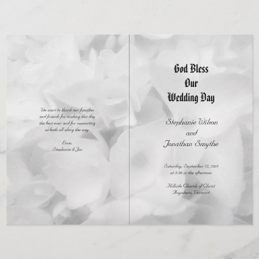 Programme de mariage de cérémonie catholique noir (Devant)