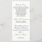 programme de mariage de chaux (Dos)