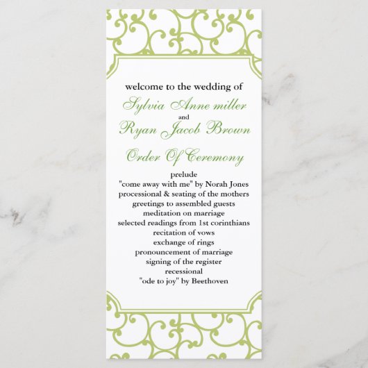 programme de mariage de chaux (Devant)