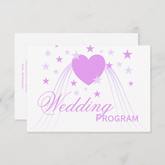 Programme de mariage de conception des coeurs viol (Devant / Derrière)