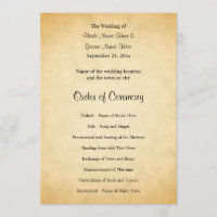 Programme de mariage de conception Motif parchemin