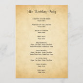 Programme de mariage de conception Motif parchemin (Dos)