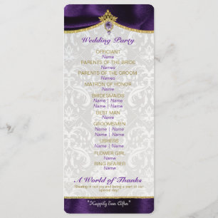 Programme de mariage de conte de fée royal