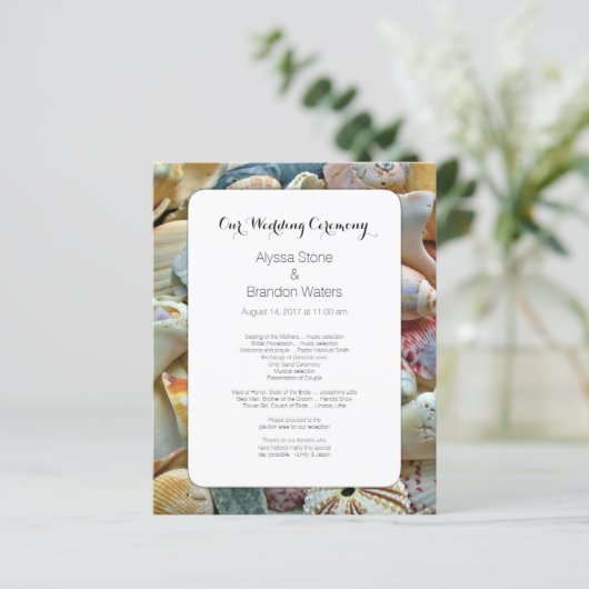 Programme de mariage de coquillages de petite plag (Debout devant)