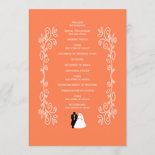 Programme de mariage de corail Conception de la ch (Dos)