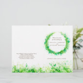 Programme de mariage de couronne de verdure d'aqua (Debout devant)