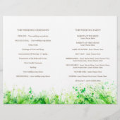 Programme de mariage de couronne de verdure d'aqua (Dos)