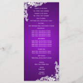 Programme de mariage de dentelle Vintage et violet (Dos)
