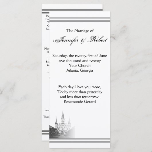 Programme de mariage de destination de la Nouvelle (Devant / Derrière)