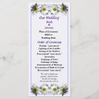 Programme de mariage de deux marguerites blanches