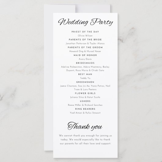 Programme de mariage de fleur thème de Noël person (Dos)