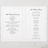 Programme de mariage de fleurs. Cérémonie de l'égl (Dos)