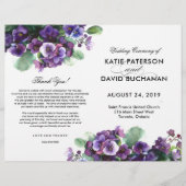 Programme de mariage de fleurs d'aquarelle (Devant)