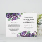 Programme de mariage de fleurs d'aquarelle (Debout devant)