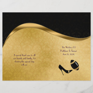 Programme de mariage de football noir et or