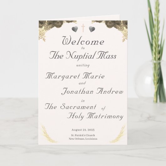 Programme de mariage de grâce catholique (Devant)