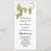 Programme de mariage de Grapevine Elegant Vineyard (Devant)