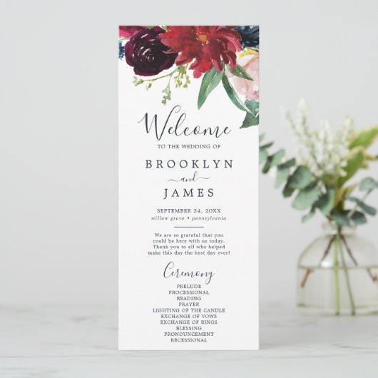 Programme de mariage de jardin d'automne (Debout devant)