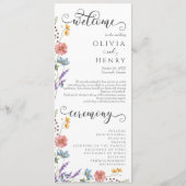 Programme de mariage de jardin de fleurs sauvages (Devant)