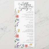 Programme de mariage de jardin de fleurs sauvages (Dos)