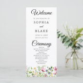 Programme de mariage de jardin de fleurs sauvages  (Debout devant)