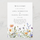 Programme de mariage de jardin de fleurs sauvages (Devant)