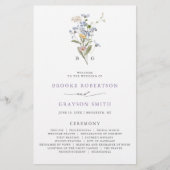Programme de mariage de jardin de prairie de fleur (Devant)