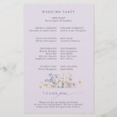 Programme de mariage de jardin de prairie de fleur (Dos)