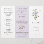 Programme de mariage de jardin de prairie de fleur (Devant)