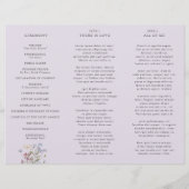 Programme de mariage de jardin de prairie de fleur (Dos)
