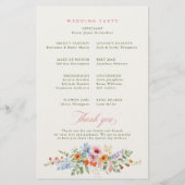 Programme de mariage de jardin de prairie printani (Dos)