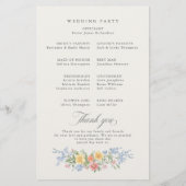 Programme de mariage de jardin orné de pastel doux (Dos)