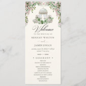 Programme de mariage de jardin rose élégant (Devant)