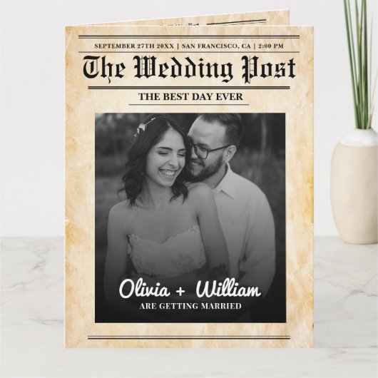 Programme de mariage de journaux Mariage rustique (Devant)