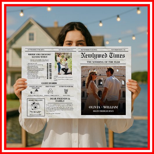 Programme de mariage de journaux Vintage chronolog