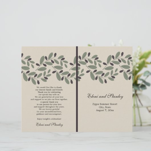 Programme de mariage de la branche d'olivier et de (Debout devant)