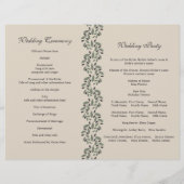 Programme de mariage de la branche d'olivier et de (Dos)