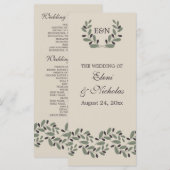 Programme de mariage de la branche d'olivier et de (Devant / Derrière)