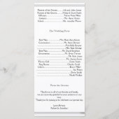 Programme de mariage de la chambre d'élégance noir (Dos)