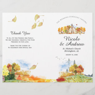 Programme de mariage de la chapelle automnale rust