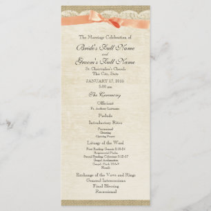 Programme de mariage de la dentelle vintage et de