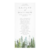 Programme de mariage de la forêt de pins d'aquarel (Devant)